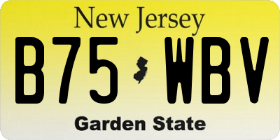 NJ license plate B75WBV