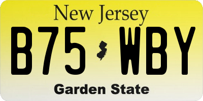 NJ license plate B75WBY