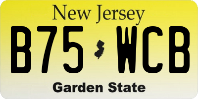 NJ license plate B75WCB