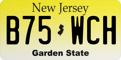 NJ license plate B75WCH