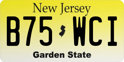 NJ license plate B75WCI