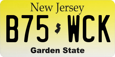 NJ license plate B75WCK