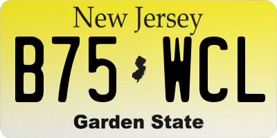 NJ license plate B75WCL
