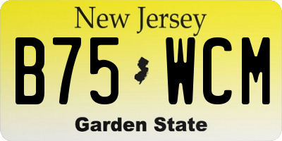 NJ license plate B75WCM