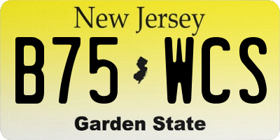 NJ license plate B75WCS