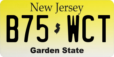 NJ license plate B75WCT