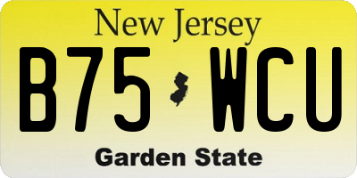 NJ license plate B75WCU