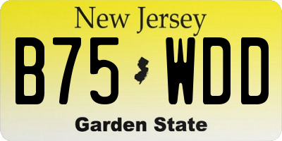 NJ license plate B75WDD