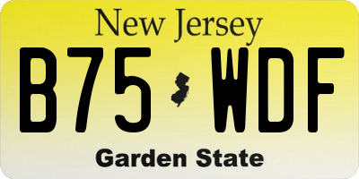 NJ license plate B75WDF