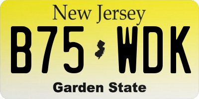 NJ license plate B75WDK