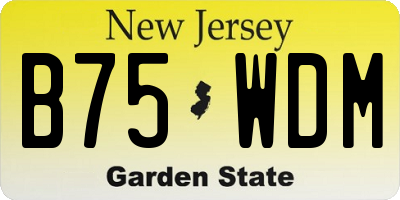 NJ license plate B75WDM