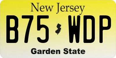 NJ license plate B75WDP