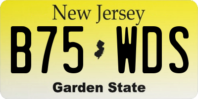 NJ license plate B75WDS