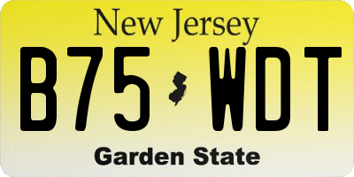 NJ license plate B75WDT