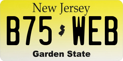 NJ license plate B75WEB
