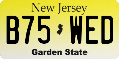 NJ license plate B75WED