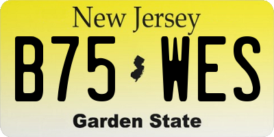 NJ license plate B75WES