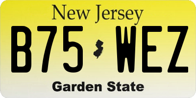 NJ license plate B75WEZ