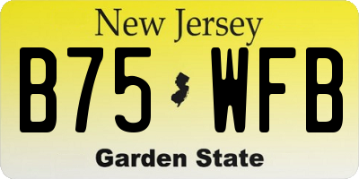 NJ license plate B75WFB