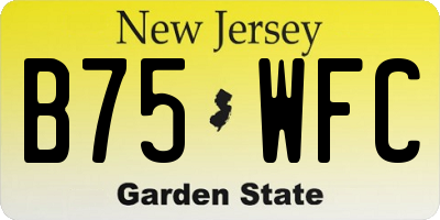 NJ license plate B75WFC
