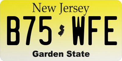 NJ license plate B75WFE