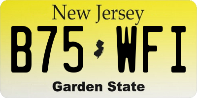 NJ license plate B75WFI