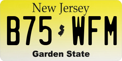 NJ license plate B75WFM