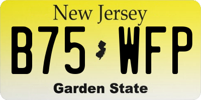 NJ license plate B75WFP