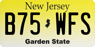 NJ license plate B75WFS