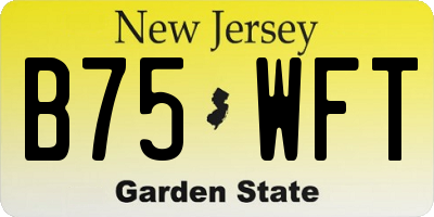 NJ license plate B75WFT