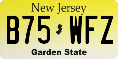 NJ license plate B75WFZ