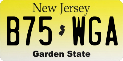 NJ license plate B75WGA