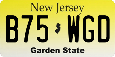 NJ license plate B75WGD