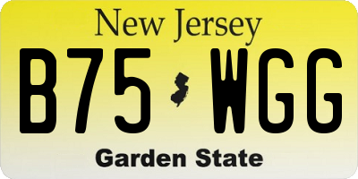 NJ license plate B75WGG