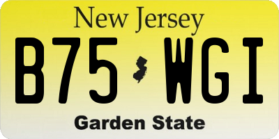 NJ license plate B75WGI
