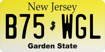 NJ license plate B75WGL
