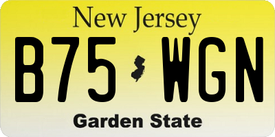 NJ license plate B75WGN