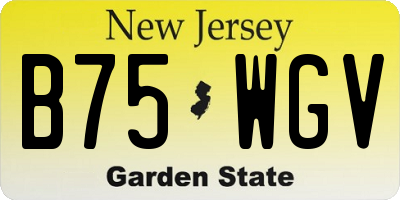 NJ license plate B75WGV