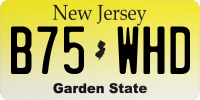 NJ license plate B75WHD