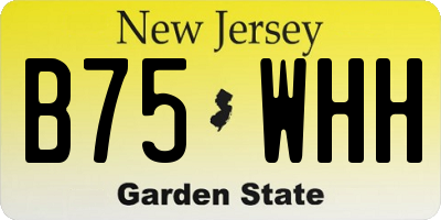 NJ license plate B75WHH