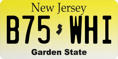 NJ license plate B75WHI