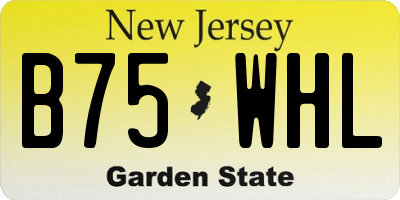 NJ license plate B75WHL