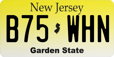 NJ license plate B75WHN