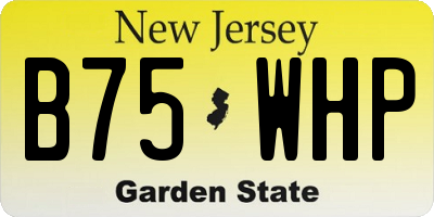 NJ license plate B75WHP