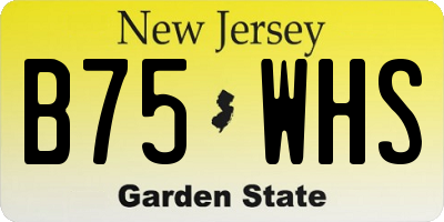 NJ license plate B75WHS