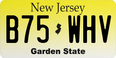 NJ license plate B75WHV