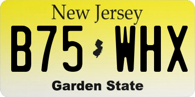 NJ license plate B75WHX