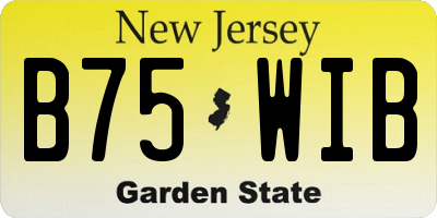 NJ license plate B75WIB