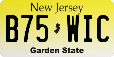 NJ license plate B75WIC