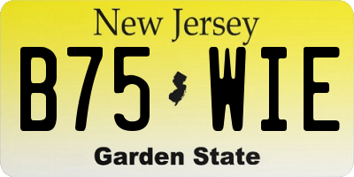 NJ license plate B75WIE